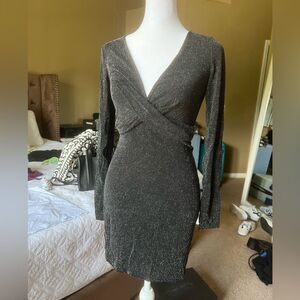 h&m glitter wrap dress H&M Girls Sequined wrap dress, Gold